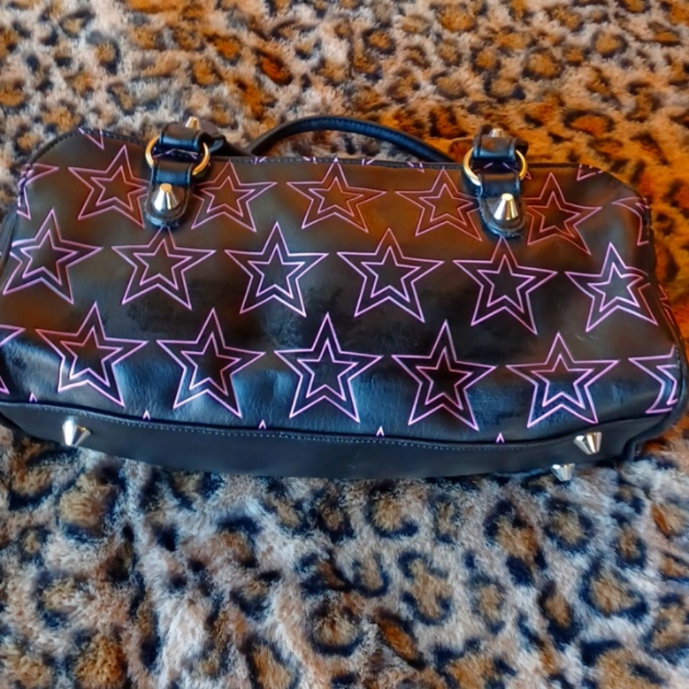 LuxDeVille purple stars satchel style purse. Never been used